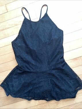 Stoosh Black Lace Chemise with Spaghetti Straps